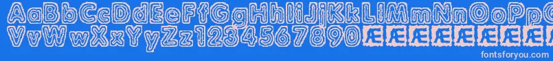 Fonte RaydiateBrk – fontes rosa em um fundo azul