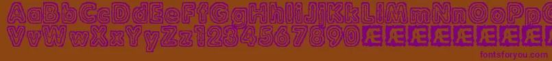RaydiateBrk Font – Purple Fonts on Brown Background