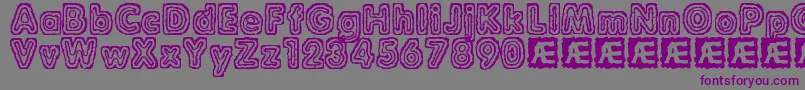 RaydiateBrk Font – Purple Fonts on Gray Background