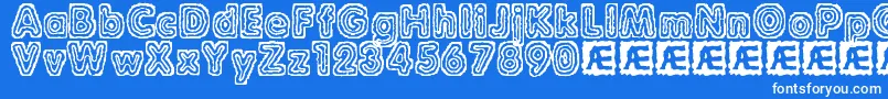 RaydiateBrk Font – White Fonts on Blue Background