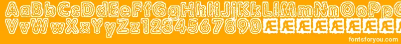 RaydiateBrk Font – White Fonts on Orange Background
