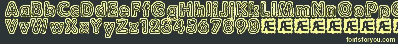 RaydiateBrk Font – Yellow Fonts on Black Background