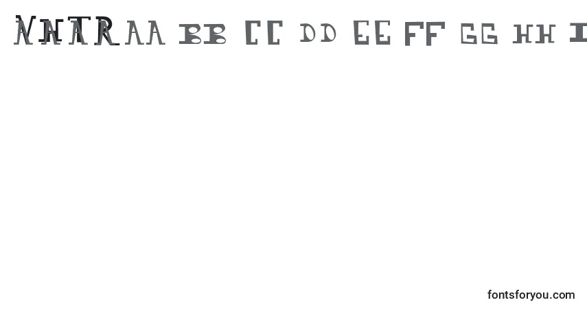 Schriftart Vhtr – Alphabet, Zahlen, spezielle Symbole