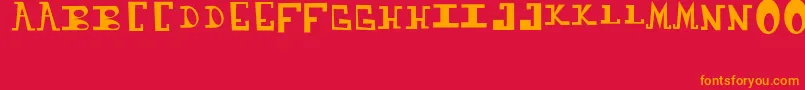 フォントVhtr – 赤い背景にオレンジの文字