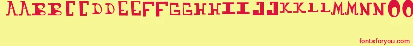 Fonte Vhtr – fontes vermelhas em um fundo amarelo