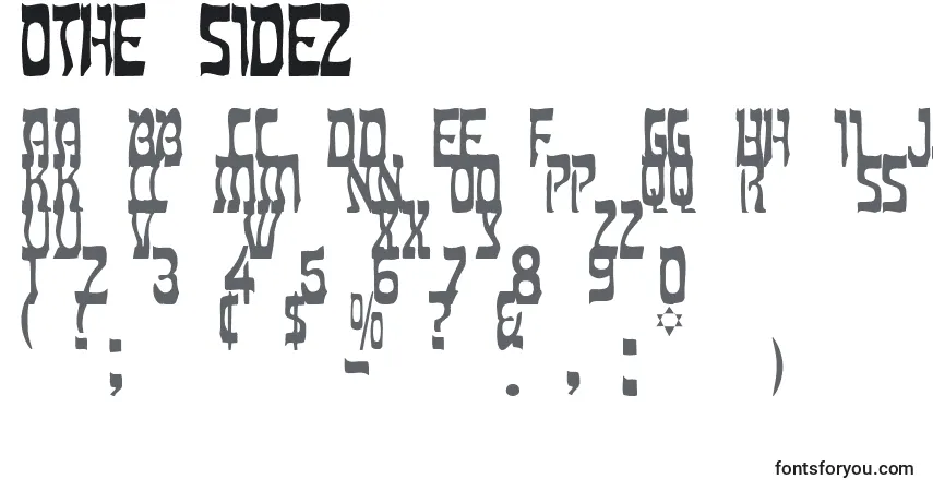 Czcionka OtherSide2 – alfabet, cyfry, specjalne znaki