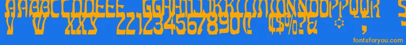 OtherSide2 Font – Orange Fonts on Blue Background