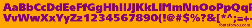 Tornadoultrablackc-fontti – violetit fontit oranssilla taustalla