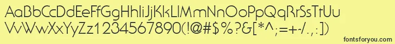 JennylightdbNormal Font – Black Fonts on Yellow Background