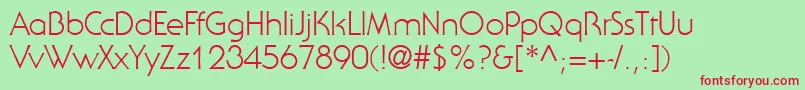フォントJennylightdbNormal – 赤い文字の緑の背景