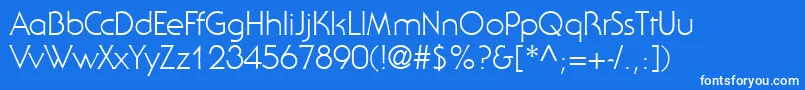 JennylightdbNormal Font – White Fonts on Blue Background