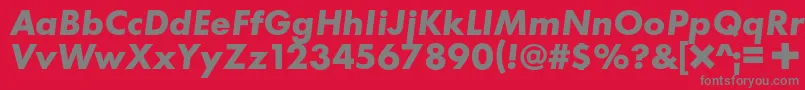 C+Boldital-Schriftart – Graue Schriften auf rotem Hintergrund