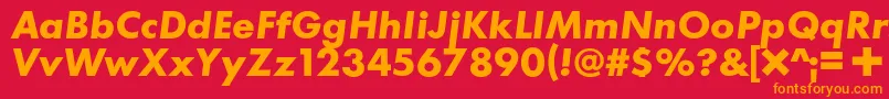 フォントC+Boldital – 赤い背景にオレンジの文字