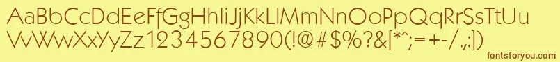 KoblenzserialXlightRegular Font – Brown Fonts on Yellow Background