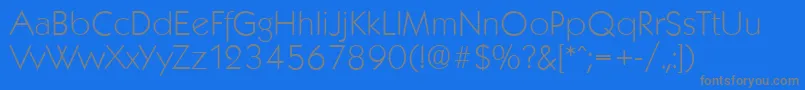 KoblenzserialXlightRegular Font – Gray Fonts on Blue Background