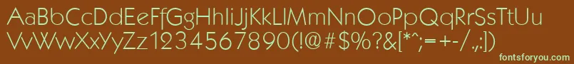 KoblenzserialXlightRegular Font – Green Fonts on Brown Background