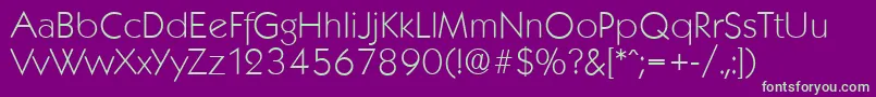 KoblenzserialXlightRegular Font – Green Fonts on Purple Background