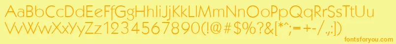 KoblenzserialXlightRegular Font – Orange Fonts on Yellow Background