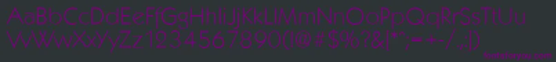 フォントKoblenzserialXlightRegular – 黒い背景に紫のフォント