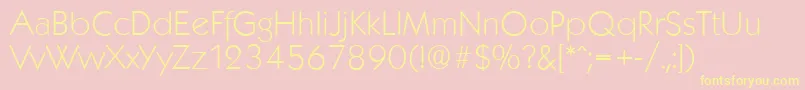KoblenzserialXlightRegular-fontti – keltaiset fontit vaaleanpunaisella taustalla