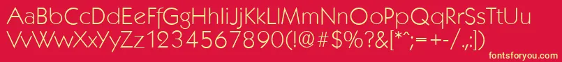 KoblenzserialXlightRegular Font – Yellow Fonts on Red Background