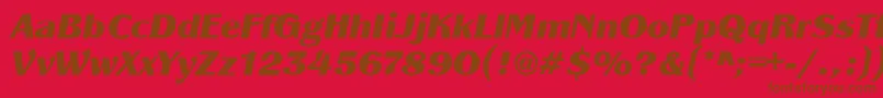 PanacheBlackit-Schriftart – Braune Schriften auf rotem Hintergrund