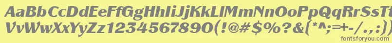 PanacheBlackit Font – Gray Fonts on Yellow Background