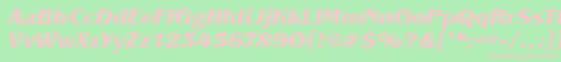 PanacheBlackit Font – Pink Fonts on Green Background