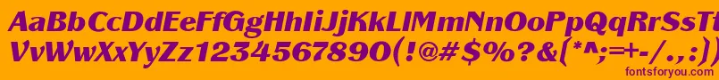 PanacheBlackit-fontti – violetit fontit oranssilla taustalla