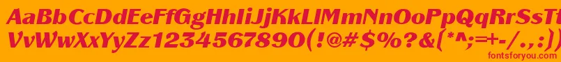 PanacheBlackit Font – Red Fonts on Orange Background
