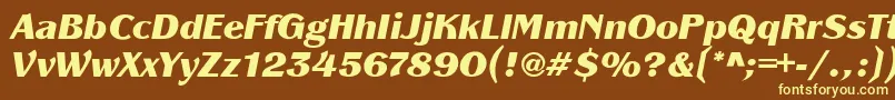 PanacheBlackit-fontti – keltaiset fontit ruskealla taustalla
