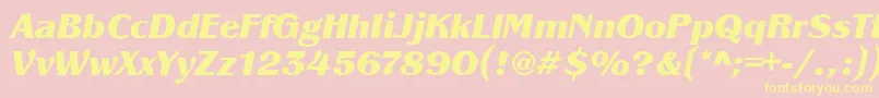 Police PanacheBlackit – polices jaunes sur fond rose
