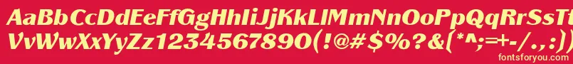 フォントPanacheBlackit – 黄色の文字、赤い背景