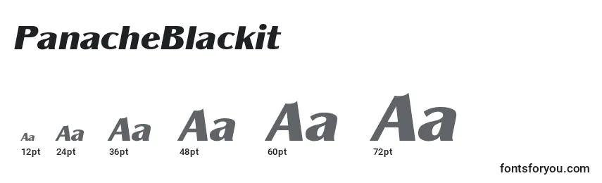 PanacheBlackit-fontin koot