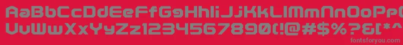 PolenticalNeonBold-fontti – harmaat kirjasimet punaisella taustalla