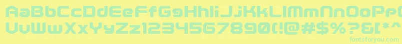 PolenticalNeonBold Font – Green Fonts on Yellow Background