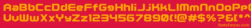 フォントPolenticalNeonBold – 赤い背景にオレンジの文字