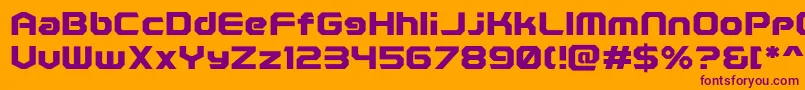 PolenticalNeonBold Font – Purple Fonts on Orange Background