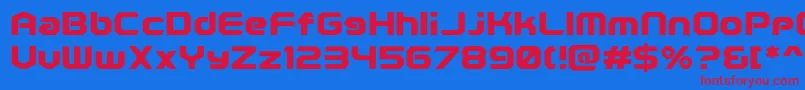 PolenticalNeonBold Font – Red Fonts on Blue Background