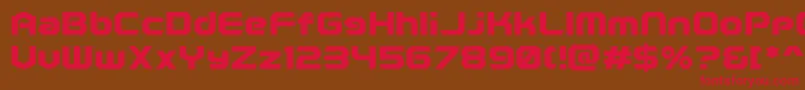 フォントPolenticalNeonBold – 赤い文字が茶色の背景にあります。