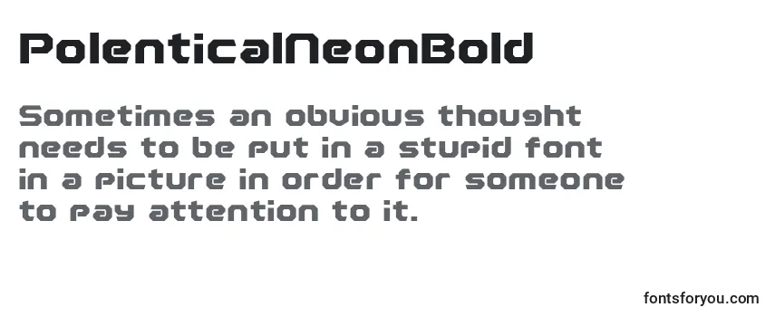 Review of the PolenticalNeonBold Font