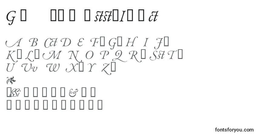 GaramondalternatesskItalic-fontti – aakkoset, numerot, erikoismerkit