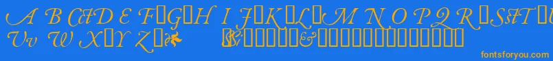 GaramondalternatesskItalic Font – Orange Fonts on Blue Background