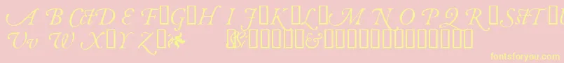 GaramondalternatesskItalic Font – Yellow Fonts on Pink Background