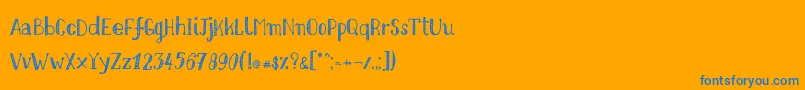 Nikolaidishand Font – Blue Fonts on Orange Background