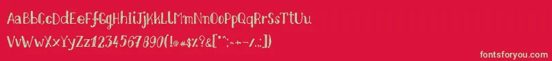 Nikolaidishand Font – Green Fonts on Red Background