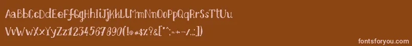Nikolaidishand-Schriftart – Rosa Schriften auf braunem Hintergrund