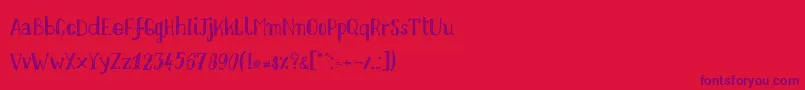 Nikolaidishand Font – Purple Fonts on Red Background