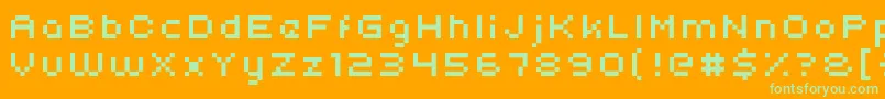 Uni0554 Font – Green Fonts on Orange Background