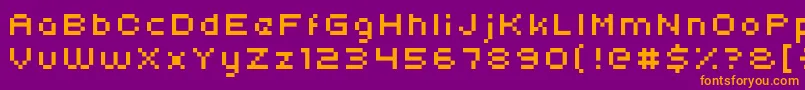 Uni0554 Font – Orange Fonts on Purple Background